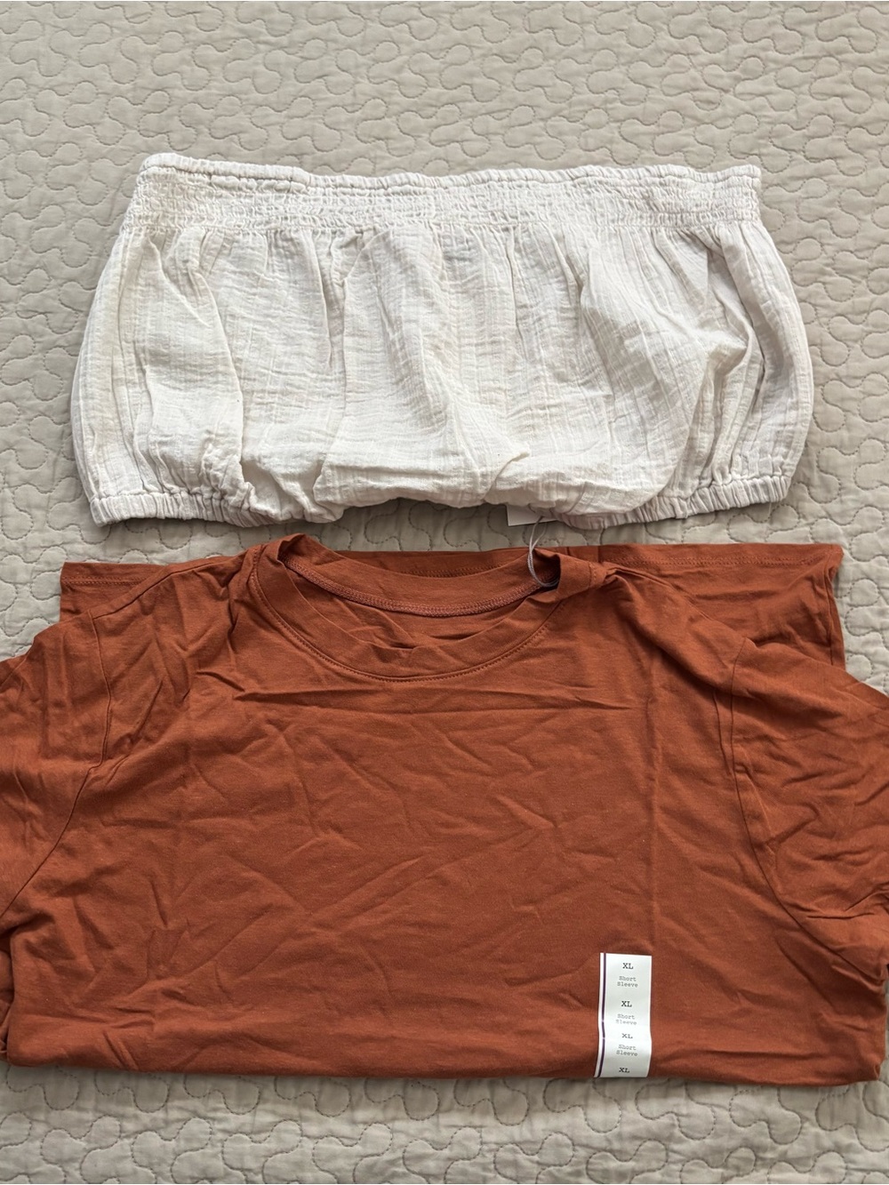 2 pk Bundle Orange Tee & Cream Tube Skirt both NWT - Picture 2 of 10